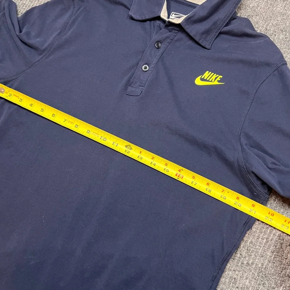 Nike Performance Mens Polo Shirt Large Blue Golf Tennis Short Sleeve 323930